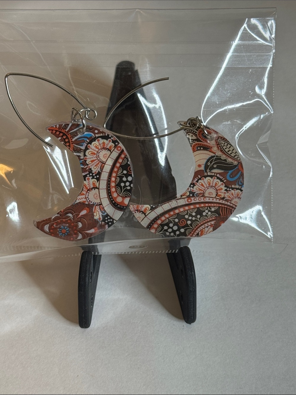Boho Crescent Hoop Earrings in Multi-Color